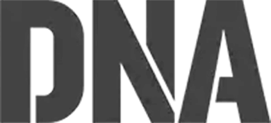 DNA logo in black and white