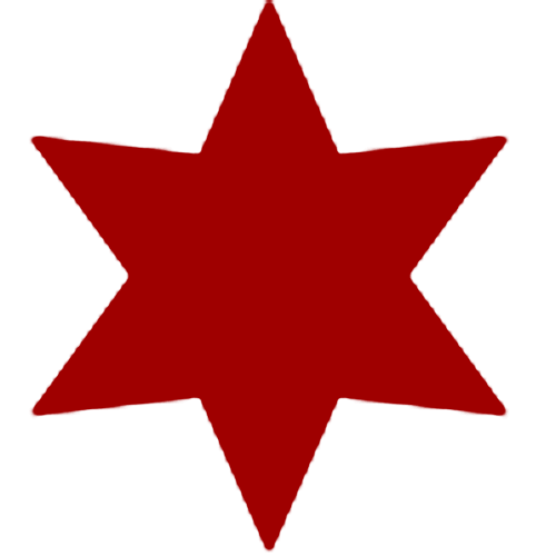 Striking red star