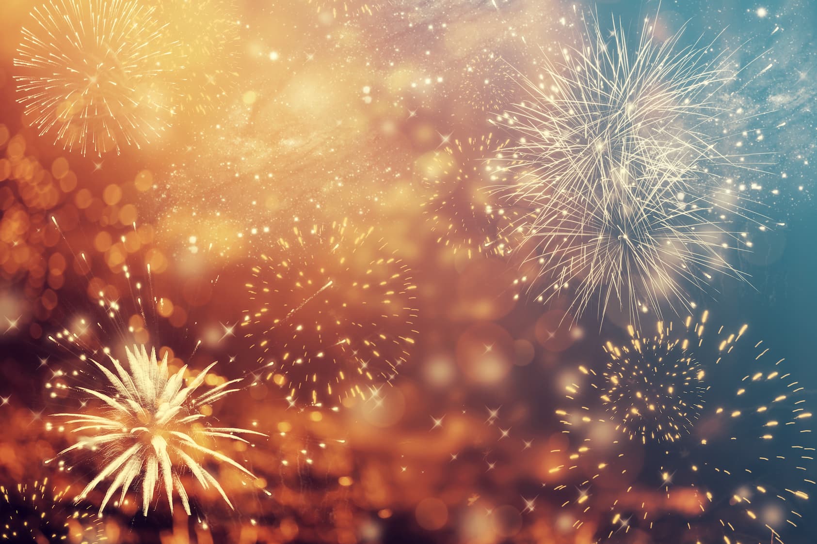 Fireworks on a blurred background